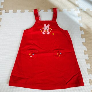 ホットビスケッツ(HOT BISCUITS)のホットビスケッツ　サイズ100  赤ジャンバースカート(スカート)
