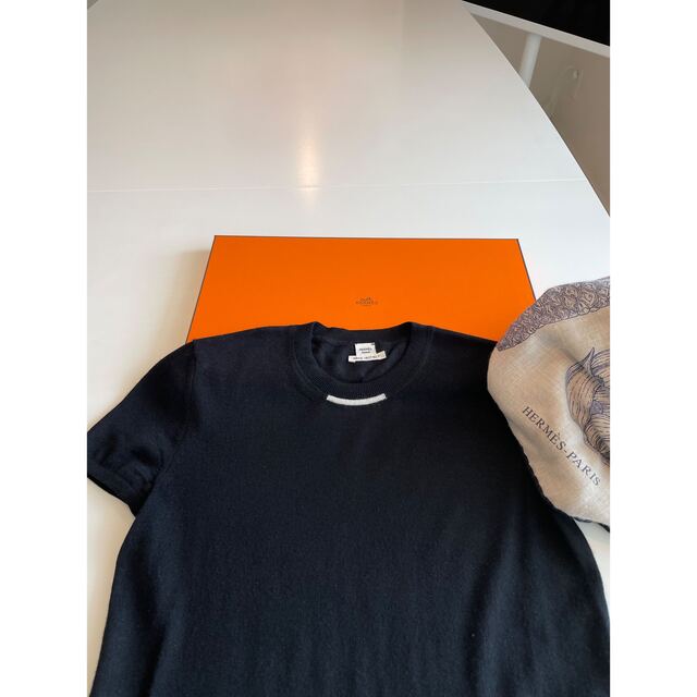 HERMES エルメス カシミヤ 半袖トップス 34 HERMES エルメス カシミヤ 半袖トップス 34
