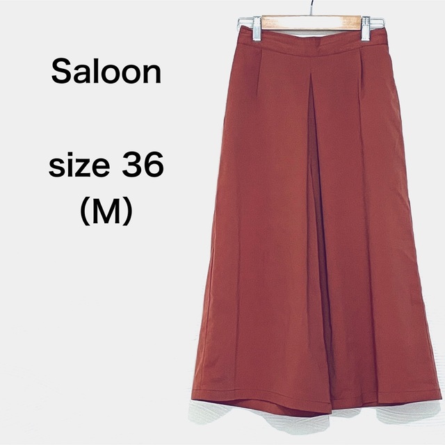 Saloon サルーン ワイドパンツ ガウチョパンツ オレンジ 36 M