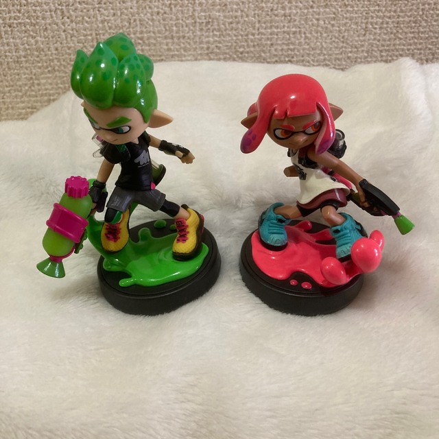 【2体セット】アミーボ　スプラトゥーン　ネオンピンク　ネオングリーン