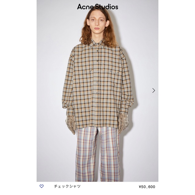 21aw Acne studiosコットンチェックシャツ　パイソンキャップ 4