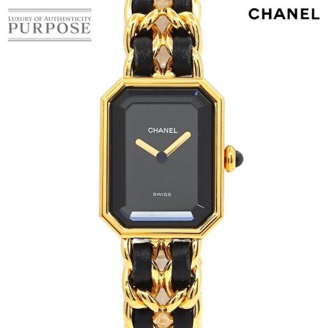 シャネル CHANEL プルミエール Mサイズ H0001 ヴィンテージ レディース 腕時計 ブラック 文字盤 ゴールド ウォッチ Premiere VLP 90172625のサムネイル