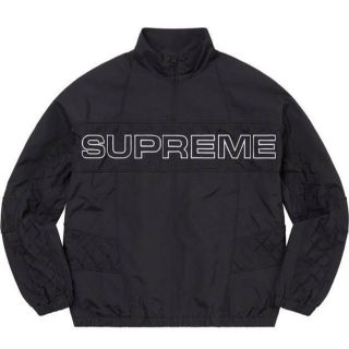 シュプリーム(Supreme)のSupreme Jacquard Panel Track Jacket ブラック(ナイロンジャケット)