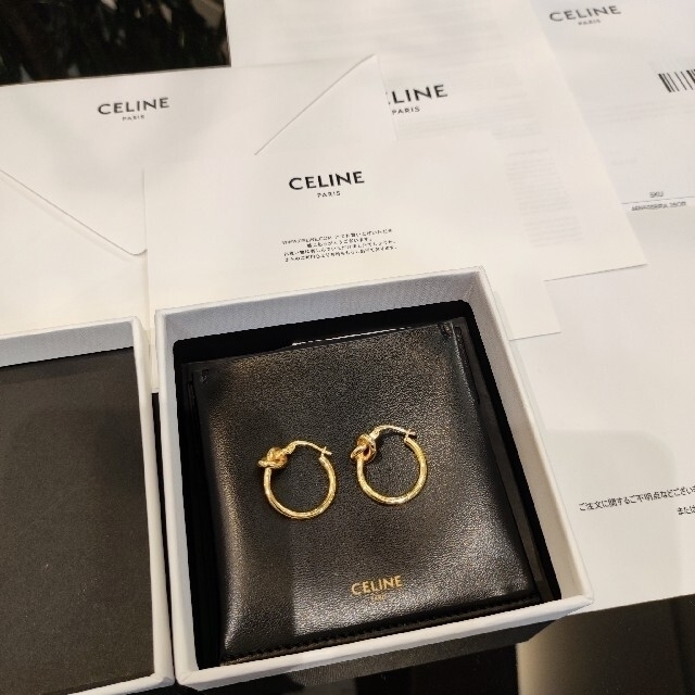 CELINE ノットスモールフープ ピアス- CELINE ノットスモールフープ ピアス-