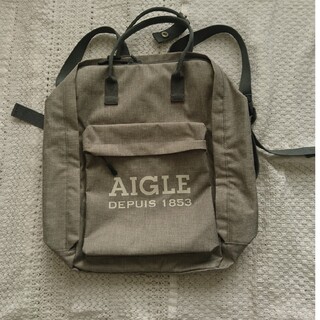 エーグル(AIGLE)の美品エーグルリュックサックグレー 35×26×10(リュック/バックパック)