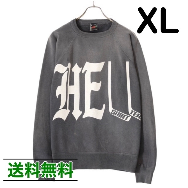 セントマイケル Hellプリントヴィンテージ加工スウェット XL