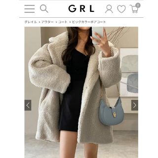 グレイル(GRL)のグレイル　ビッグカラーボアコート(ロングコート)