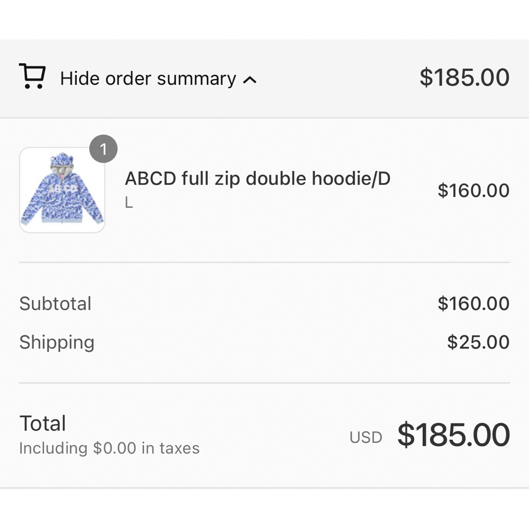 A BATHING APE(アベイシングエイプ)のABCD full zip double hoodie/blue メンズのトップス(パーカー)の商品写真