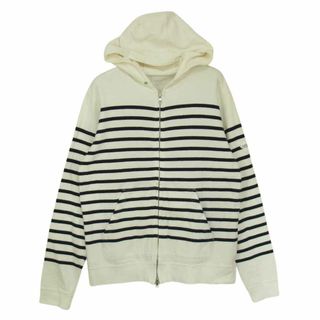 ソフ(SOPH)のSOPH ソフ パーカー ジップアップ ボーダー パーカー  ホワイト系 ブラック系 S【中古】(パーカー)