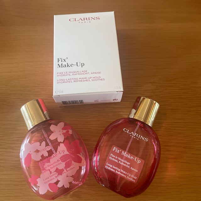 CLARINS(クラランス)のフィックス  メイクアップ　アフターメイクアップローション　空瓶2個　空箱1個 コスメ/美容のベースメイク/化粧品(その他)の商品写真