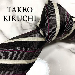 タケオキクチ(TAKEO KIKUCHI)のネクタイ タケオキクチ　ストライプ　ハンドメイド　シルク(ネクタイ)