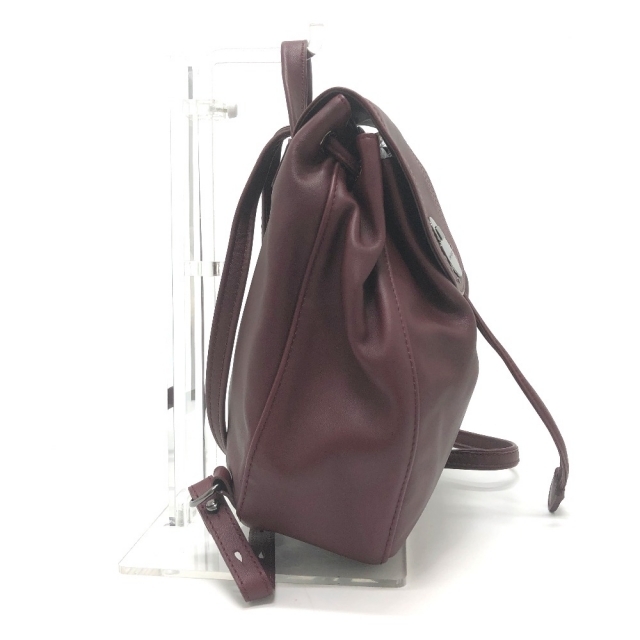 LONGCHAMP(ロンシャン)のロンシャン Longchamp バックパック 肩掛け リュックサック レザー レッド 美品 レディースのバッグ(リュック/バックパック)の商品写真