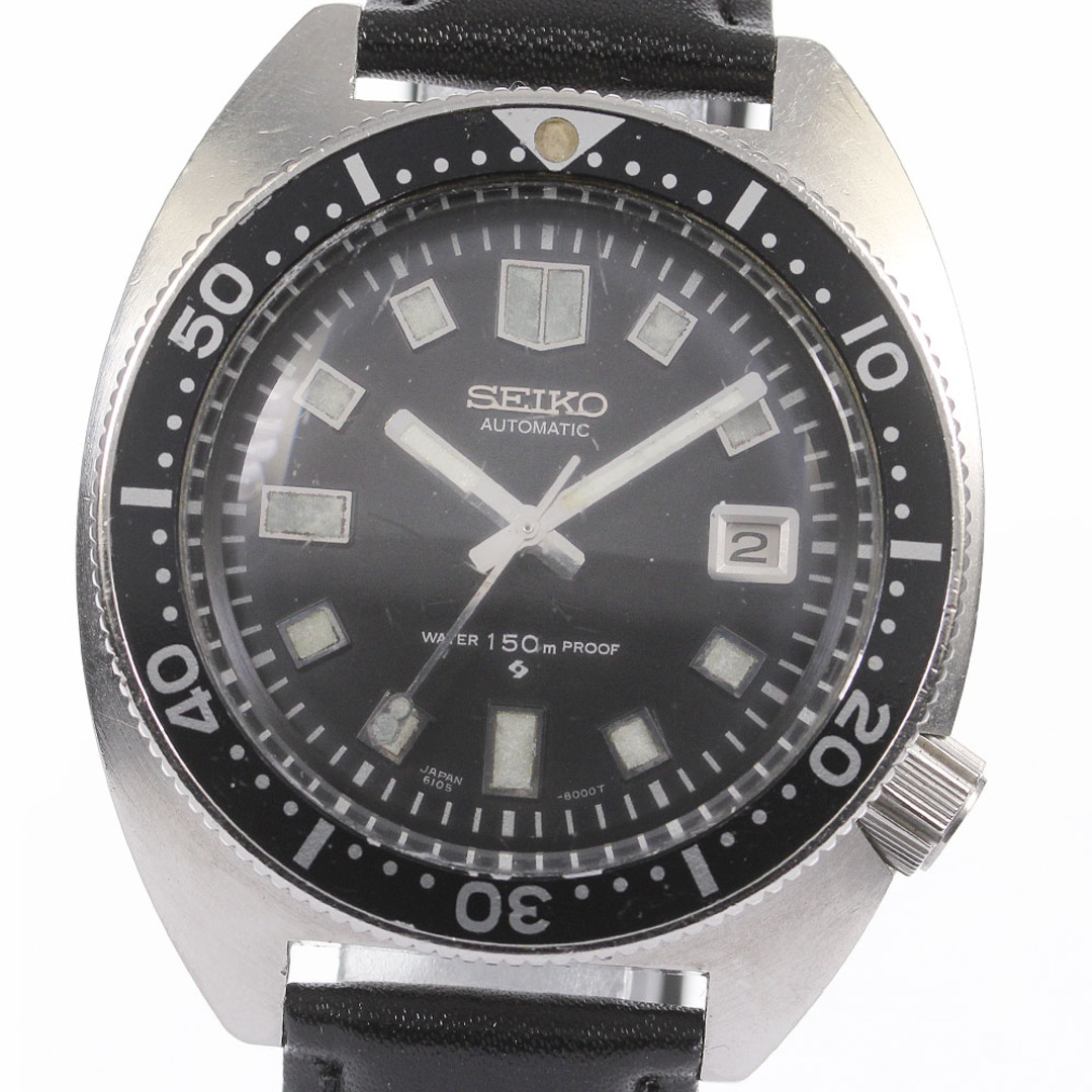 【SEIKO】セイコー 150M 2nd ダイバー 前期型 デイト cal.6105A 6105-8000 自動巻き メンズ_709187【ev20】