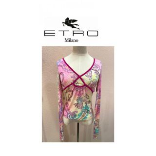 エトロ(ETRO)の未使用 展示品 191331 ETRO エトロ カットソー ピンク 黄色(カットソー(長袖/七分))