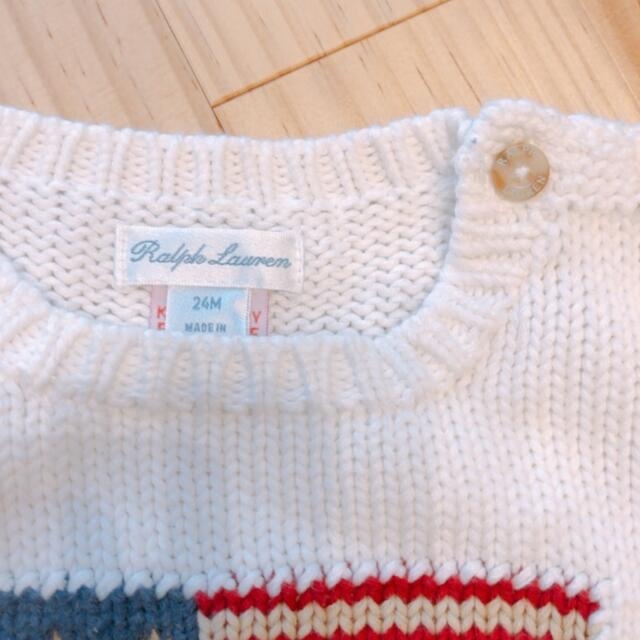 Ralph Lauren(ラルフローレン)のkatyさま専用⭐︎ラルフローレン⭐︎ﾌﾗｯｸﾞｺｯﾄﾝｾｰﾀｰ24M 単品 キッズ/ベビー/マタニティのキッズ服男の子用(90cm~)(ニット)の商品写真