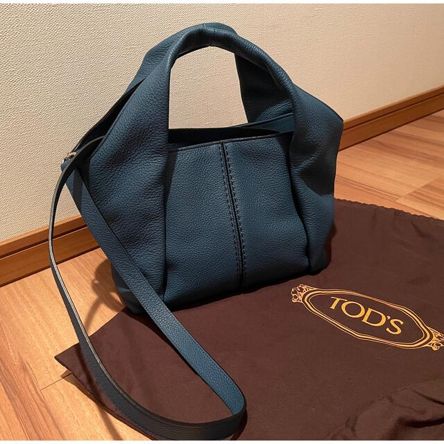 トッズ トート ショルダー ショッピング 2way ミニ ブルー シャツバッグ