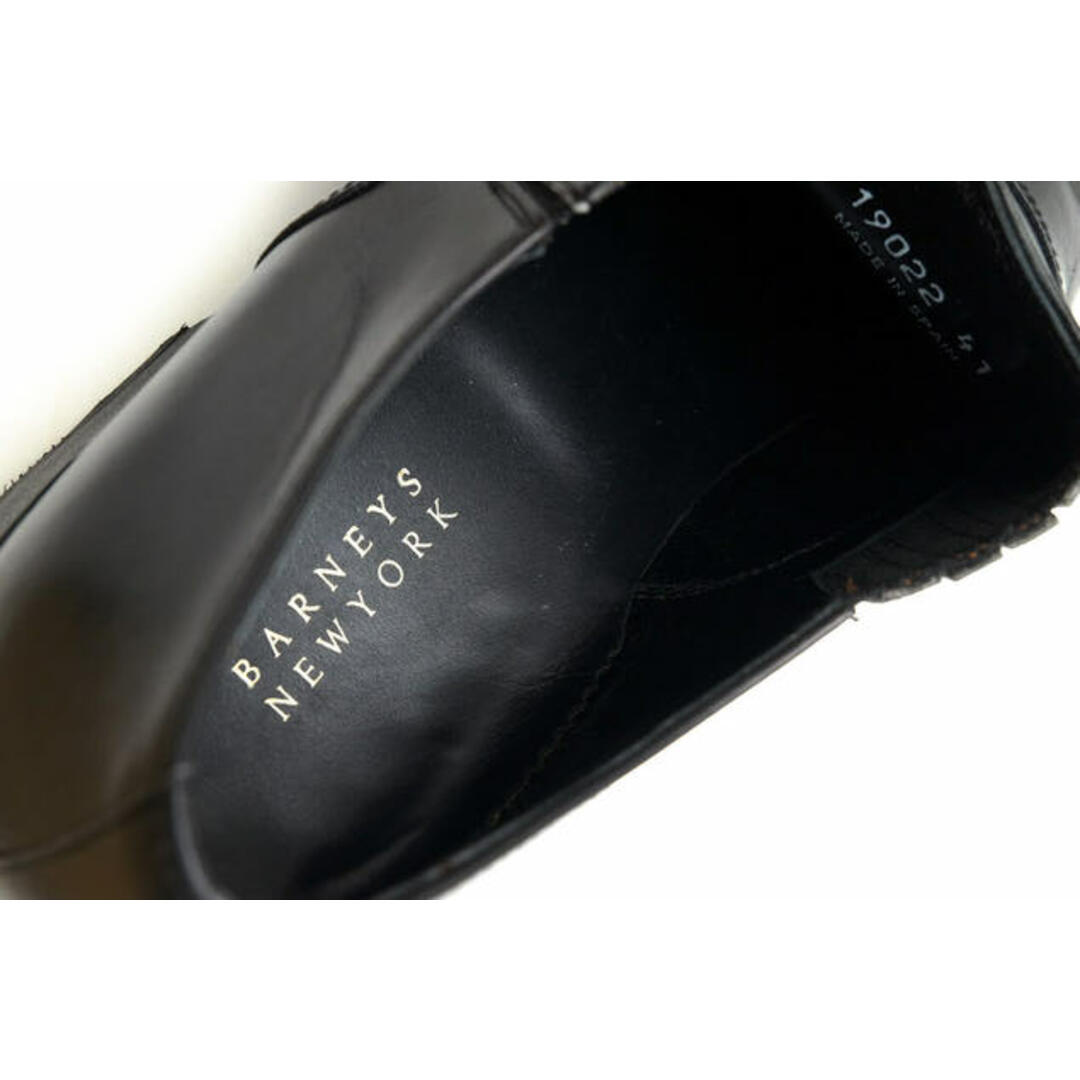バーニーズニューヨーク／BARNEYS NEWYORK サイドゴアブーツ シューズ 靴 メンズ 男性 男性用レザー 革 本革 ブラック 黒  19022 サイドエラスティック ストレートチップ レザーソール グッドイヤーウェルト製法 7