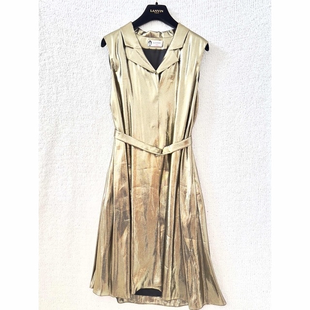 LANVIN ランバン ワンピース 34(XXS位) ゴールド