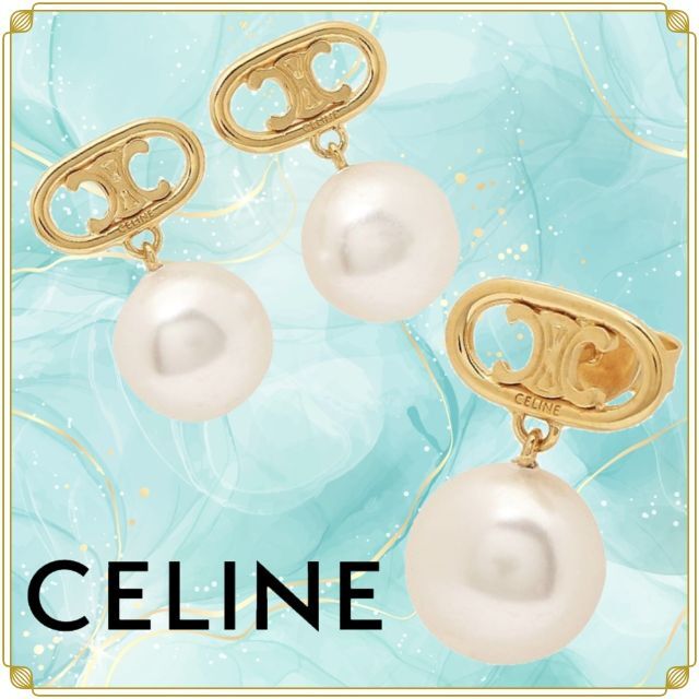 CELINE◆マイヨントリオンフ バロックパールゴールドピアス