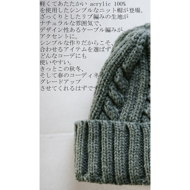 antiqua(アンティカ)のMN155 新品 antiqua ニット帽 アイボリー ケーブル編み ビーニー レディースの帽子(ニット帽/ビーニー)の商品写真