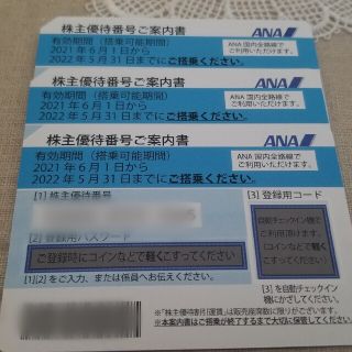 エーエヌエー(ゼンニッポンクウユ)(ANA(全日本空輸))のANA株主優待券　3枚(その他)