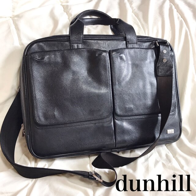 ダンヒル dunhill ビジネスバッグ ブリーフケース 黒 レザー メンズ