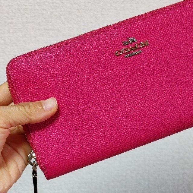 コーチ COACH アコーディオンジップウォレット 長財布 ピンク