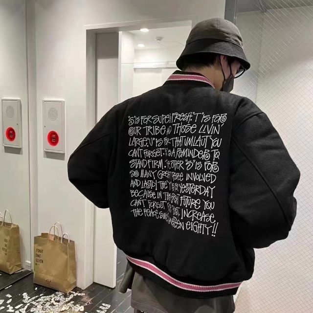 天然石ターコイズ 22aw Stussy TARK MELTON VARCITY JACKET - 通販