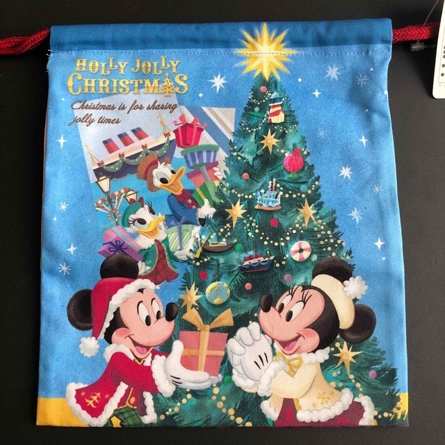 Disney(ディズニー)の東京ディズニーリゾート　クリスマス　2022 新作　巾着　ミッキー  ミニー キッズ/ベビー/マタニティのこども用バッグ(ランチボックス巾着)の商品写真