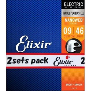 2個セットエリクサー エレキギター弦.009-.046#12027 Elixir(エレキギター)