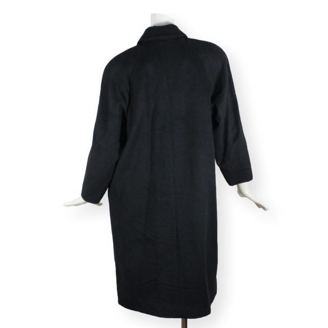 L18【極美品】カシミヤ100% コート 9 レディース M ブラック 黒の通販