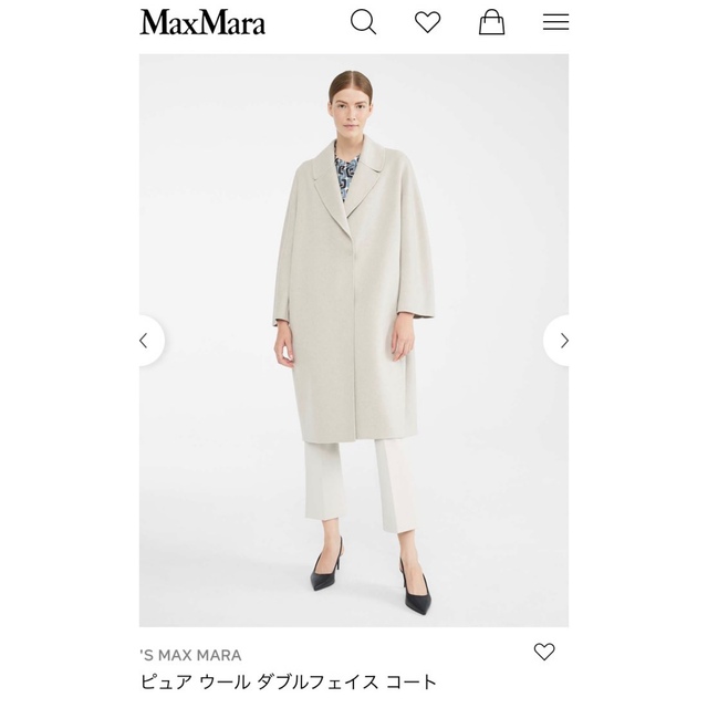 S MAX MARAエスマックスマーラ ピュア ウール ダブルフェイス コート