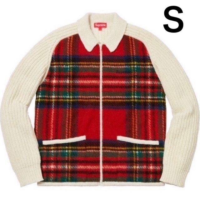 11/17迄☆Supreme Plaid Front Zip Sweater S