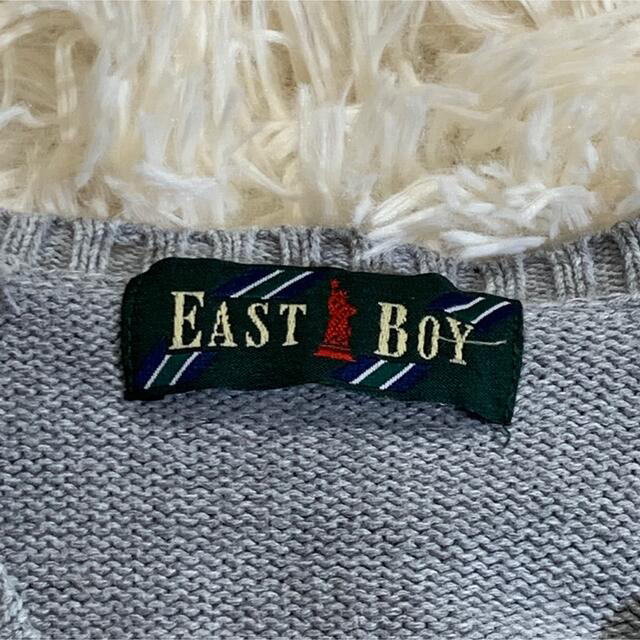 EAST BOY イーストボーイ L コットンセーター 刺繍ロゴ  Vネック レディースのトップス(ニット/セーター)の商品写真