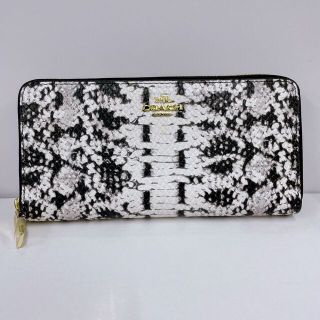 コーチ(COACH)のCOACH コーチ　53659　ラウンドファスナー財布　長財布　レザー　パイソン(財布)