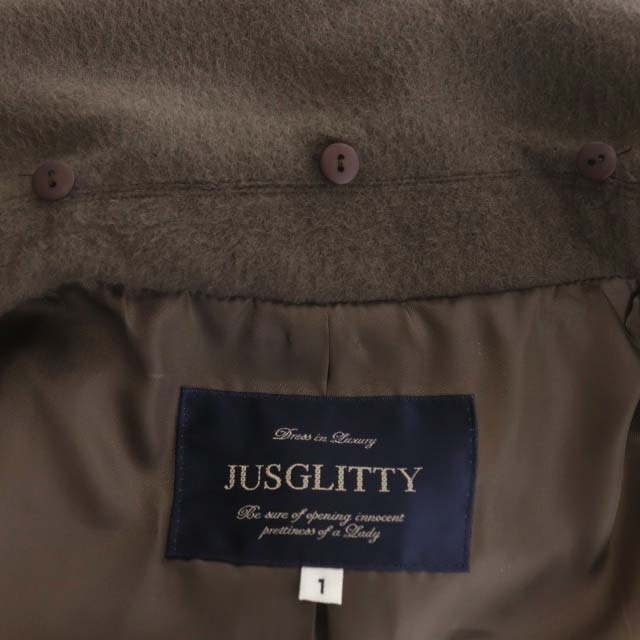 JUSGLITTY(ジャスグリッティー)のジャスグリッティー 20AW ベルテッドコート アウター 1 ダークブラウン レディースのジャケット/アウター(その他)の商品写真