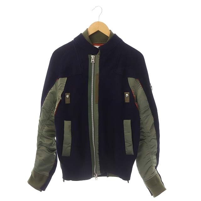 sacai MA1型 ナイロン ツイル ミックス ニット | labiela.com