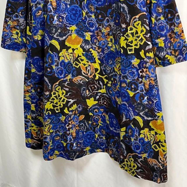 45R - 【極美品】45R 微起毛 総柄 フラワー Aラインワンピースの通販