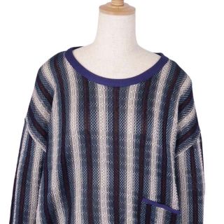 未使用 アクネストゥディオズ Acne Studios ニット セーター Blanca Stripe ロングスリーブ 総柄 トップス レディース M マルチカラー