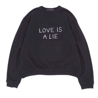 ハイダーアッカーマン Haider Ackermann スウェット LOVE IS A LIE プリント トレーナー クルーネック メンズ トップス  XS ブラック