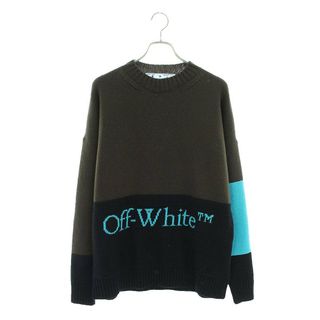 オフホワイト(OFF-WHITE)のオフホワイト 22SS OMHE048S22KNI0015643 カラーブロックロゴニット  メンズ S(ニット/セーター)