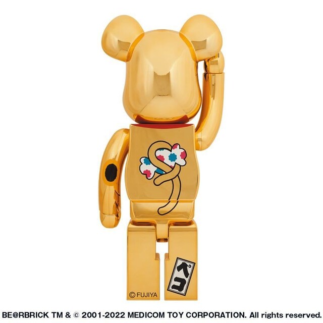 MEDICOM TOY(メディコムトイ)のルンルン様 BE＠RBRICK 招き猫 ペコちゃん 金運 金メッキ 1000% ハンドメイドのおもちゃ(フィギュア)の商品写真