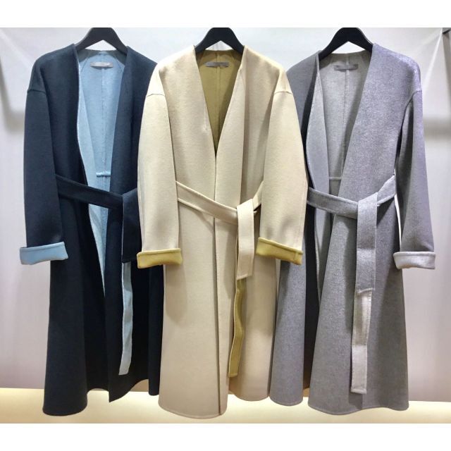 theory luxe  18AW　ダブルフェイス ノーカラー　コート 2