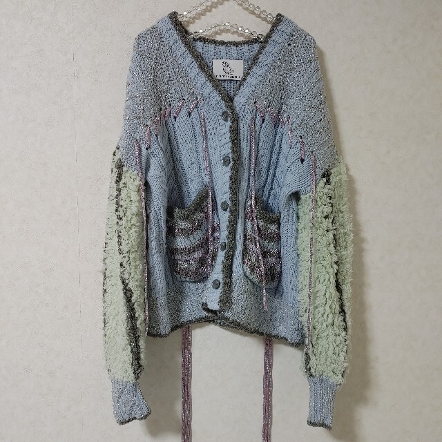 rurumu: boa sleeve knit cardigan カーディガン