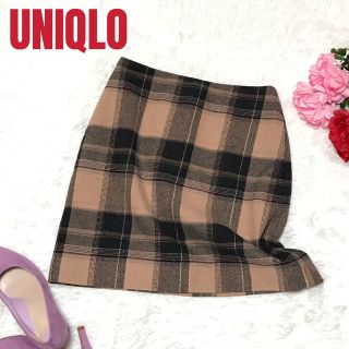 ユニクロ(UNIQLO)のユニクロ チェック柄 ウール ミニスカート(ミニスカート)