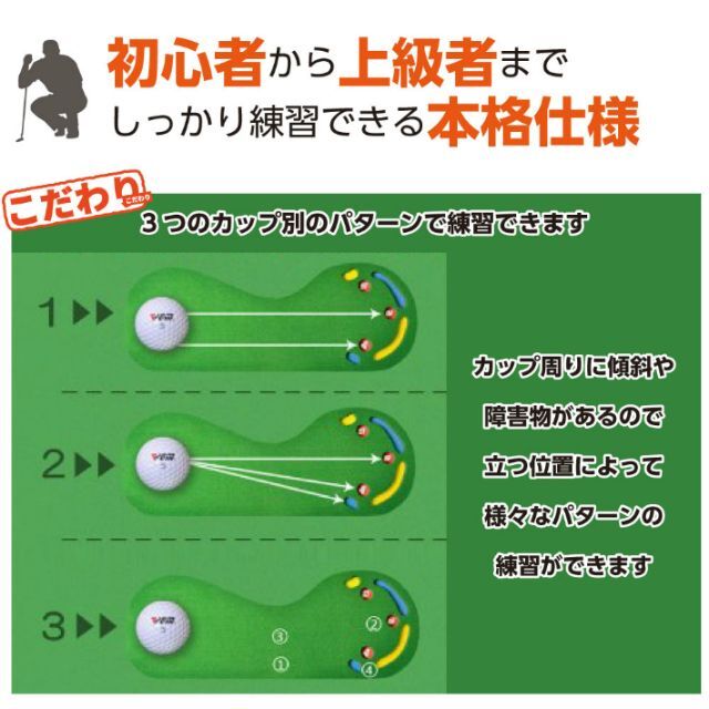 パターマット 3m パター練習 ゴルフ ゴルフマット 大型 室内 649 2