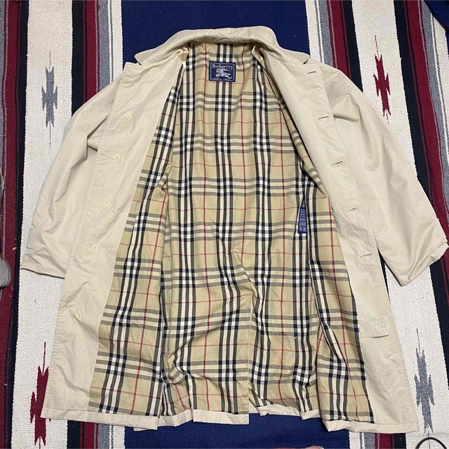 BURBERRY - 90s 古着 バーバリー ステンカラーコート イギリス製 ノバチェック トレンチの通販 by ☆割引・値下げ交渉☆DYUDYU's shop|バーバリーならラクマ
