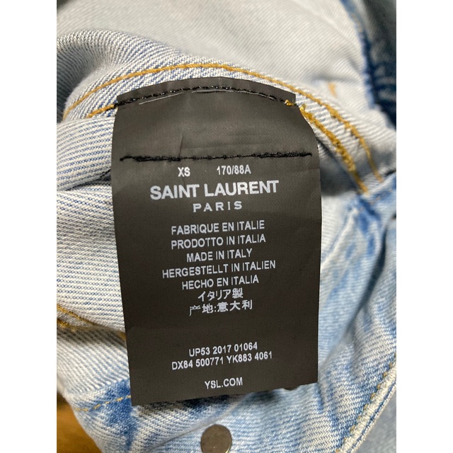 【新品】 サンローランパリ 17SS ビンテージ加工 デニム ジャケット xs