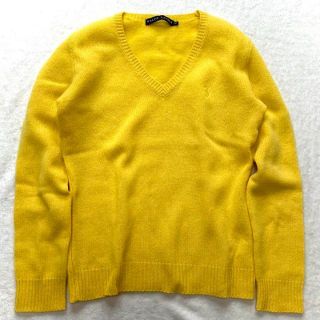 ラルフローレン(Ralph Lauren)のラルフローレン ニット セーター 黄色イエロー 羊毛ウール カシミヤ M 長袖(ニット/セーター)