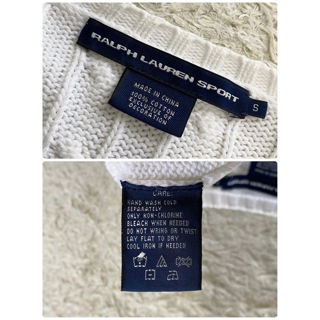 POLO RALPH LAUREN(ポロラルフローレン)の美品　Ralph Lauren S ケーブルニット　コットンニット　セーター レディースのトップス(ニット/セーター)の商品写真